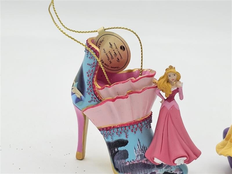 Bradford Exchange Disney Once upon A Slipper Ornaments Aurora and Belle