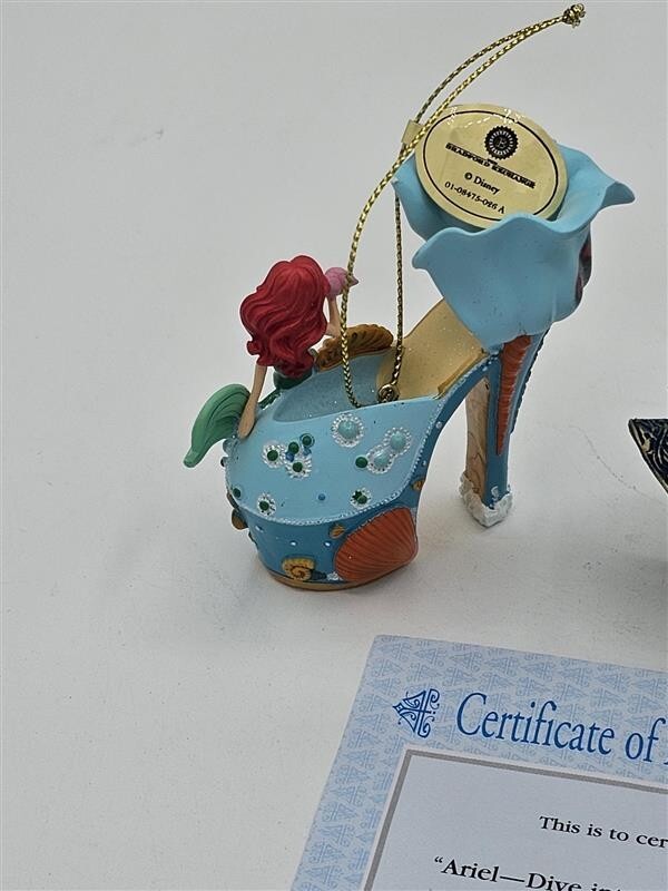 Bradford Exchange Disney Once upon A Slipper Ornaments Ariel and Merida