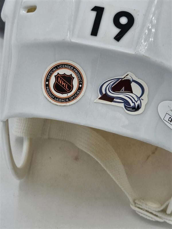 JOE SAKIC Signed Colorado Avalanche White Mini Helmet- JSA - CB40997