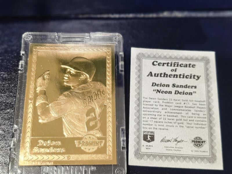 17 PROMINT 22 KARAT GOLD CARDS COLLECTOR SERIES COA BASEBALL WITH DISPLAY SET