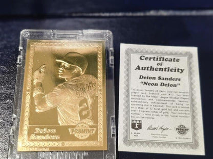 17 PROMINT 22 KARAT GOLD CARDS COLLECTOR SERIES COA BASEBALL WITH DISPLAY SET