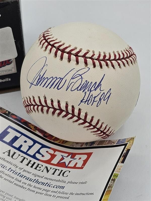 JOHNNY BENCH AUTOGRAPHED SIGNED HALL OF FAME BASEBALL "HOF 89" Tristar COA