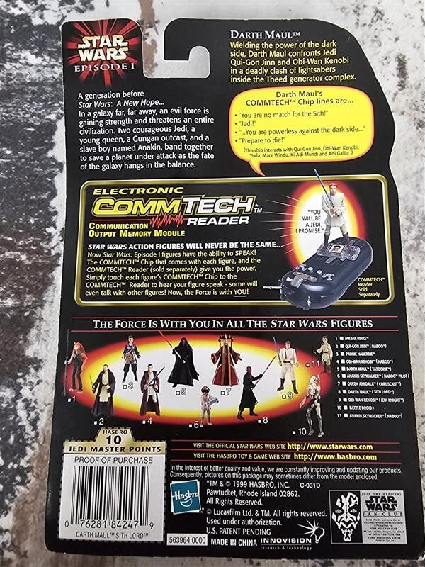 1999 Star Wars Episode I Darth Maul Sith Lord w/ Lightsaber and Removable Blade