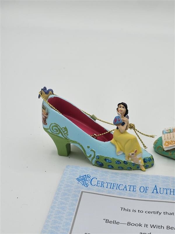 Bradford Exchange Disney Once upon A Slipper Ornaments Belle and Snow White