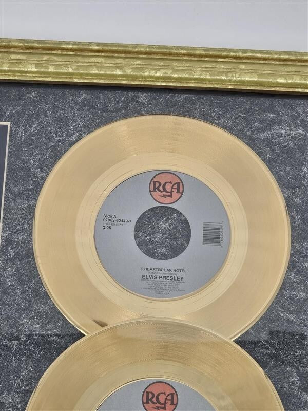 1992 Elvis Presley Limited Edition 3 - 24K Gold Plated Records and ticket