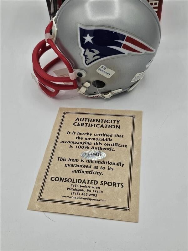 Drew Bledsoe Signed New England Patriots Speed Mini Helmet