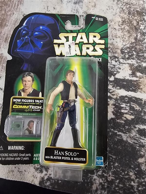 1999 Star Wars Han Solo with Blaster Pistol Holster Action Figure w/CommTech