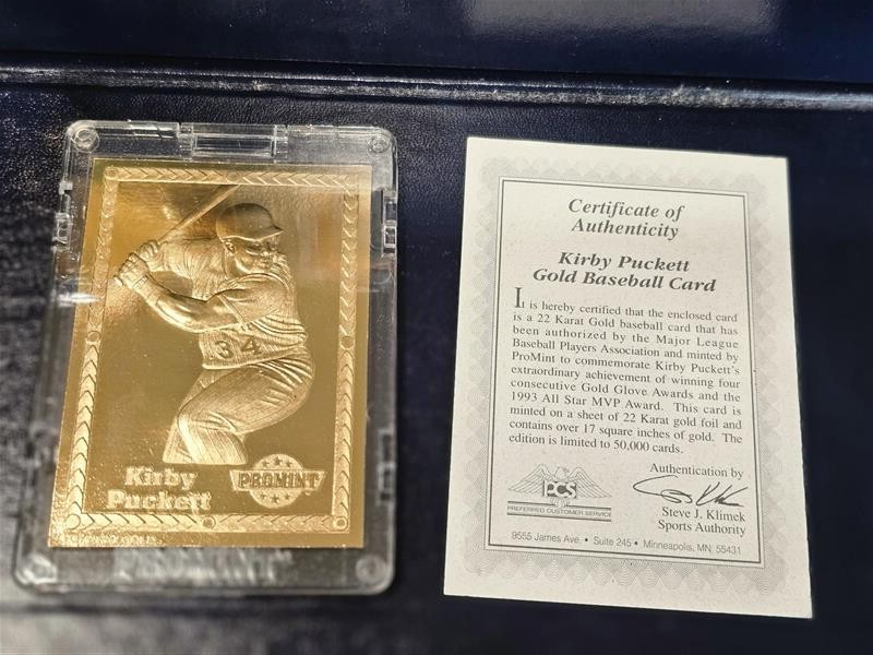 17 PROMINT 22 KARAT GOLD CARDS COLLECTOR SERIES COA BASEBALL WITH DISPLAY SET