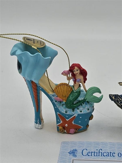 Bradford Exchange Disney Once upon A Slipper Ornaments Ariel and Merida