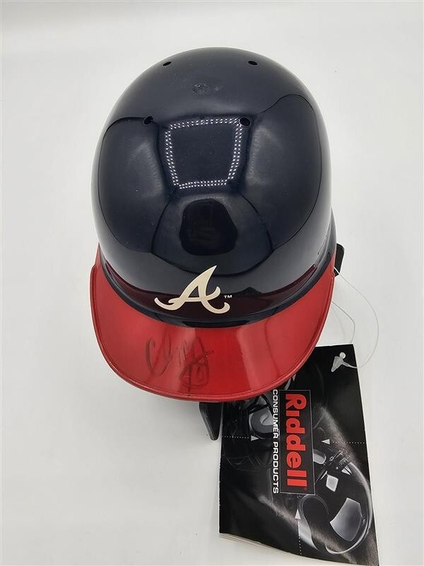 Chipper Jones Autograph Atlanta Braves Signed Micro Mini Baseball Helmet NO COA