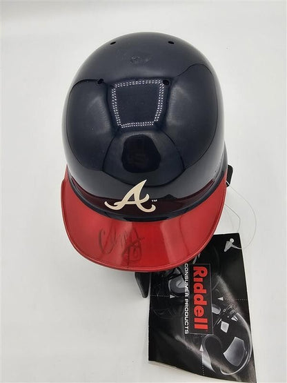 Chipper Jones Autograph Atlanta Braves Signed Micro Mini Baseball Helmet NO COA