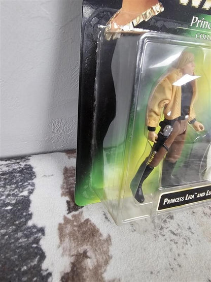 1997 STAR WARS PRINCESS LEIA AND LUKE SKYWALKER ACTION FIGURES FACTORY SEALED