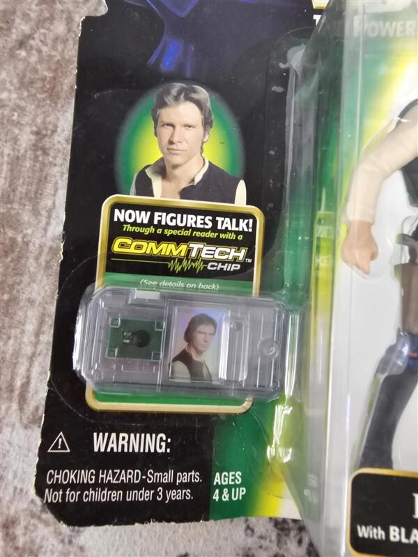 1999 Star Wars Han Solo with Blaster Pistol Holster Action Figure w/CommTech