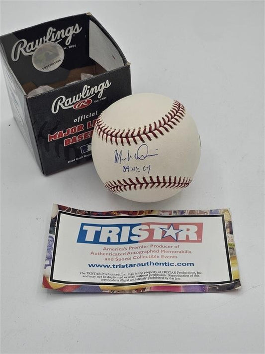 Autographed MARK DAVIS "89 NL CY" Official Major League Baseball w/ Tristar COA