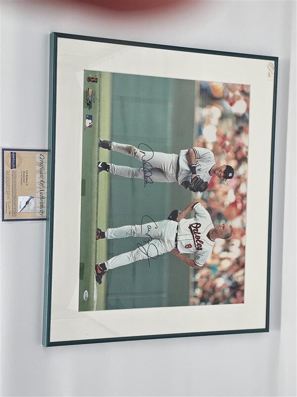 Derek Jeter & Cal Ripken Jr. Auto Framed 16x20 Photo Signed Steiner 122/500