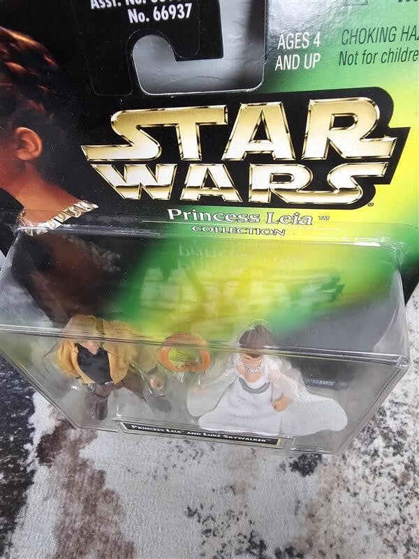 1997 STAR WARS PRINCESS LEIA AND LUKE SKYWALKER ACTION FIGURES FACTORY SEALED