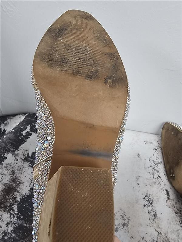 Arider Girl Rose Gold Rhinestone Pointed Toe Western Boots Size 10