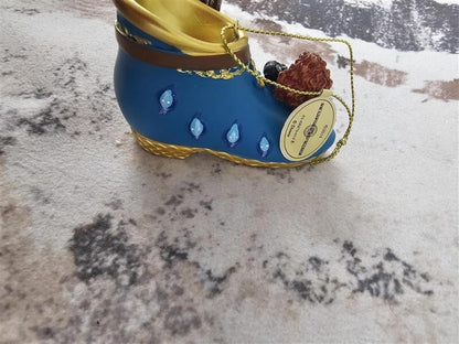 DISNEY BRADFORD EXCHANGE DISNEY ONCE UPON A SLIPPER Ariel & Merida Shoe Ornament
