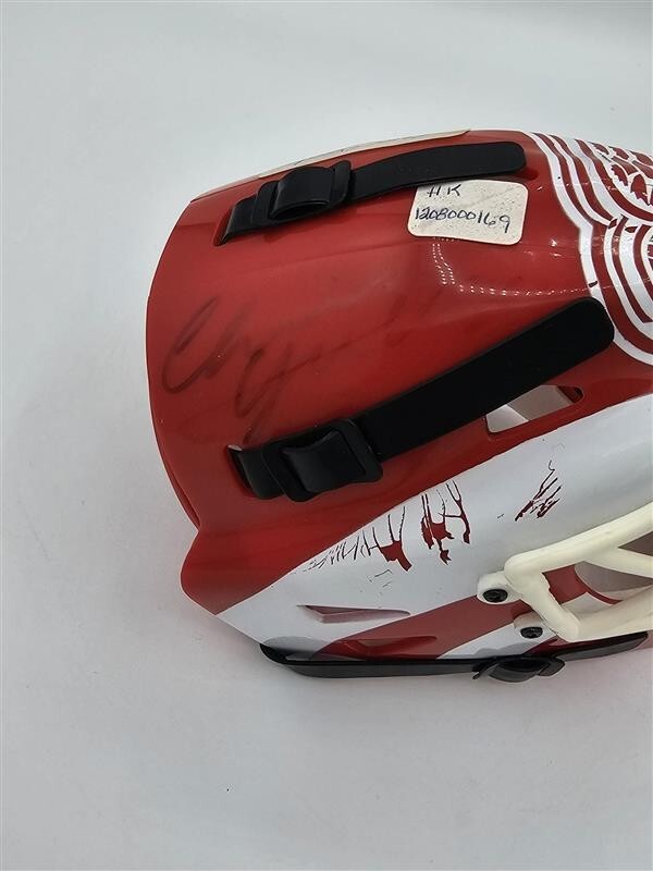 Chris Osgood Signed Detroit Red Wings Riddell Mini Goalie Mask no COA
