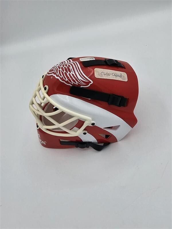Chris Osgood Signed Detroit Red Wings Riddell Mini Goalie Mask no COA