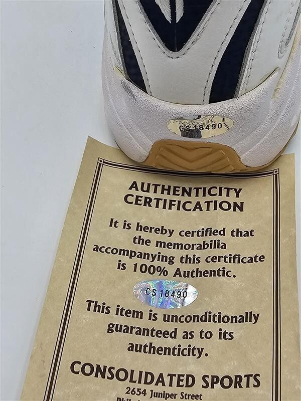 GRANT HILL #33 SIGNED PISTONS FILA BASKETBALL SHOES COA