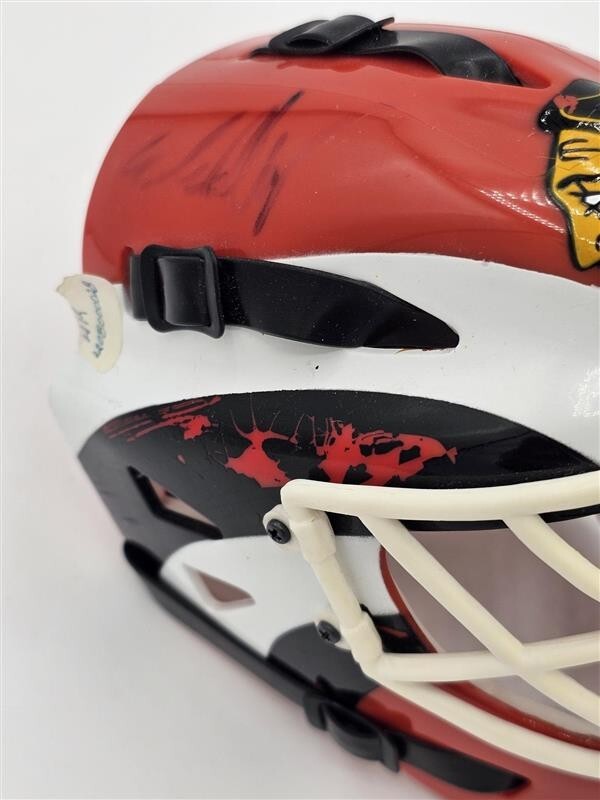 Ed Belfour Signed Chicago Blackhawks Riddell Mini Goalie Mask No COA