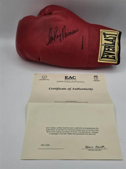 LEROY NEIMAN AUTOGRAPHED EVERLAST BOXING GLOVE COA INCLUDED