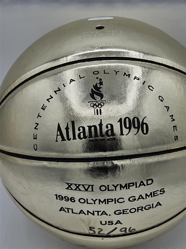 96 Olympic grant hill signed Gold basketball - JSA - CB40940 - Inscribed 52/96