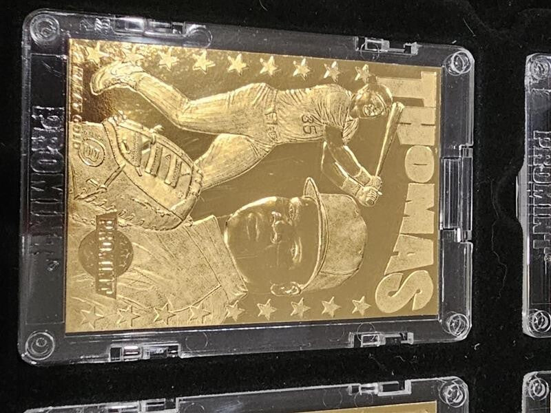24 Karat Gold Card Collector Series 8 Cards - Thomas, Glavine, Grieve, etc.