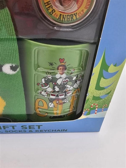 Buddy the ELF Movie Gift Set Mug Socks Keychain Will Ferrell Gift Box Christmas