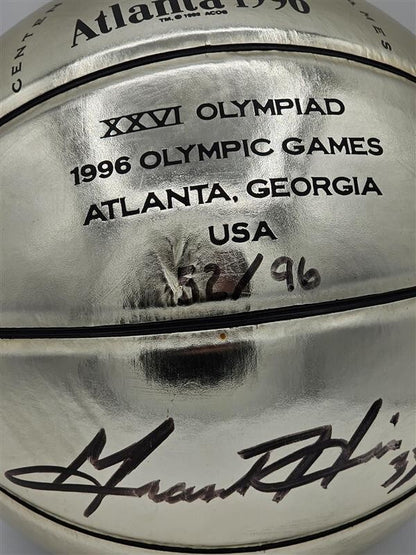 96 Olympic grant hill signed Gold basketball - JSA - CB40940 - Inscribed 52/96