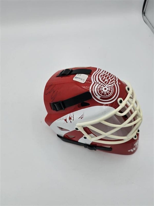 Chris Osgood Signed Detroit Red Wings Riddell Mini Goalie Mask no COA