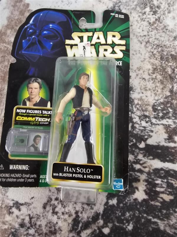 1999 Star Wars Han Solo with Blaster Pistol Holster Action Figure w/CommTech