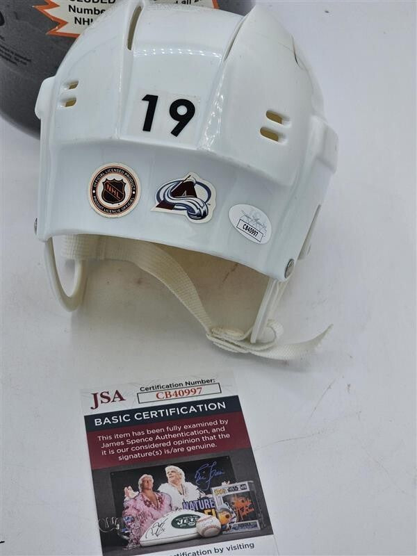 JOE SAKIC Signed Colorado Avalanche White Mini Helmet- JSA - CB40997