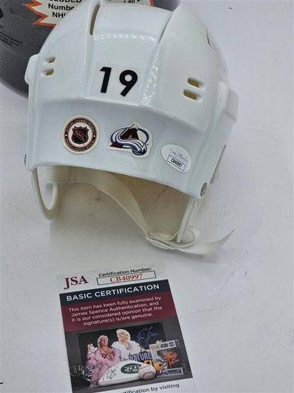 JOE SAKIC Signed Colorado Avalanche White Mini Helmet- JSA - CB40997