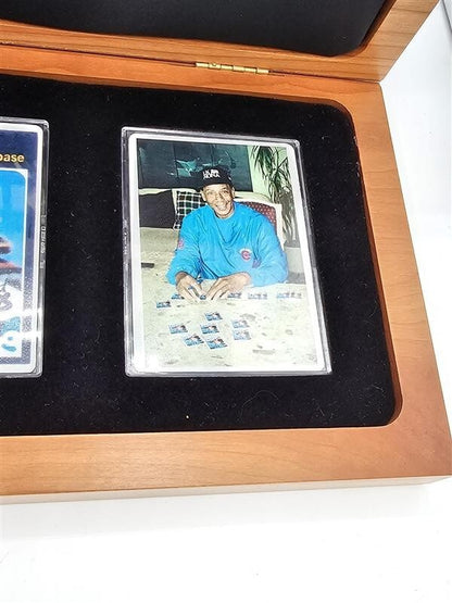 3x 1954 Topps #94 Ernie Banks RC Signed/Inscribed Porcelain Reprint Set LOA