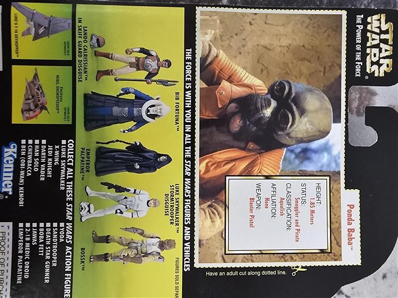 1996 Star Wars Power of the Force Ponda Baba w/Blaster Pistol and Rifle