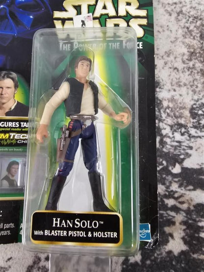 1999 Star Wars Han Solo with Blaster Pistol Holster Action Figure w/CommTech