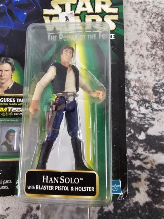 1999 Star Wars Han Solo with Blaster Pistol Holster Action Figure w/CommTech