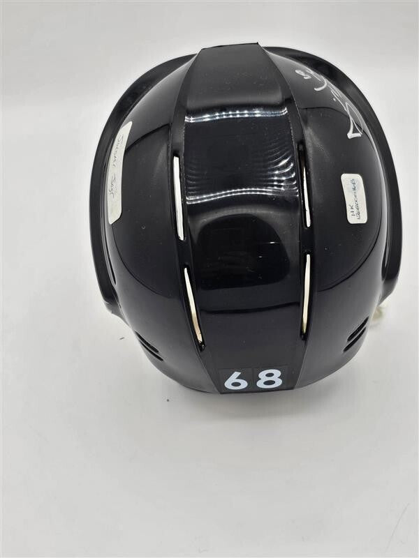JAROMIR JAGR AUTOGRAPHED PENGUINS BLACK MINI HELMET No COA