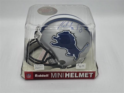 Kalimba Edwards Detroit Lions Autographed Signed Riddell Mini Helmet