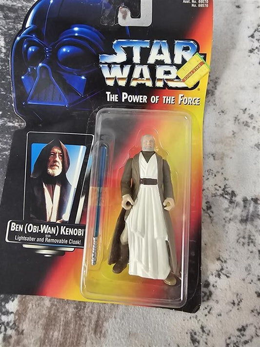 1995 Star Wars - Ben Obi-Wan Kenobi - Power of the Force w/Lightsaber and Cloak