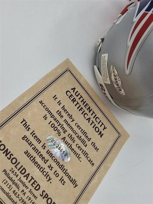 Drew Bledsoe Signed New England Patriots Speed Mini Helmet