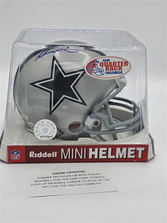 Drew Henson Dallas Cowboys Signed Mini Helmet