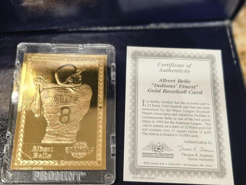 17 PROMINT 22 KARAT GOLD CARDS COLLECTOR SERIES COA BASEBALL WITH DISPLAY SET
