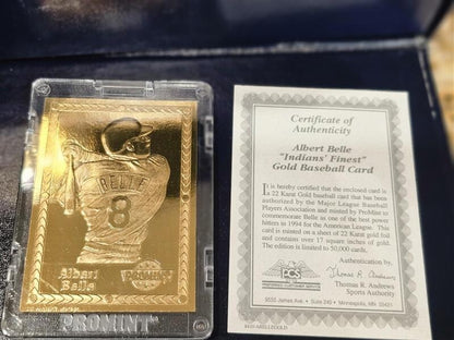 17 PROMINT 22 KARAT GOLD CARDS COLLECTOR SERIES COA BASEBALL WITH DISPLAY SET