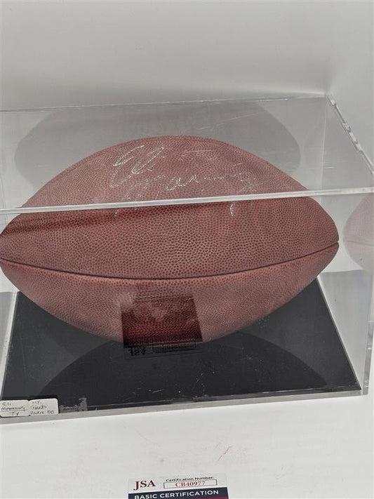 Authenticated Eli Manning Signed Football - IN CASE - JSA - CB40977