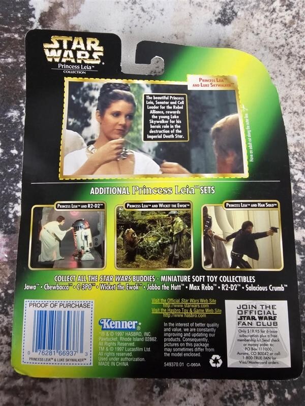 1997 STAR WARS PRINCESS LEIA AND LUKE SKYWALKER ACTION FIGURES FACTORY SEALED