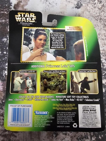 1997 STAR WARS PRINCESS LEIA AND LUKE SKYWALKER ACTION FIGURES FACTORY SEALED