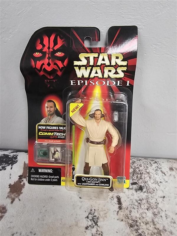 1999 Star Wars Episode 1 Qui-Gon Jinn (Jedi Duel) with Lightsaber Action Figure